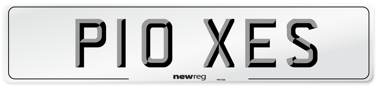 P10 XES Number Plate from New Reg
